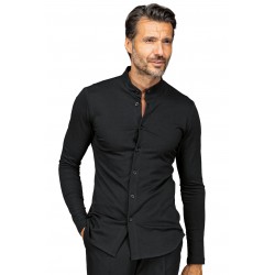 Shirt Portorico Unisex Black 97% Cotton Jersey - 3% Spandex ISACCO 062701