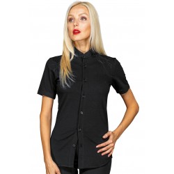 Shirt Portorico Unisexshort sleeveBlack 97% Cotton Jersey - 3% Spandex ISACCO 062701M