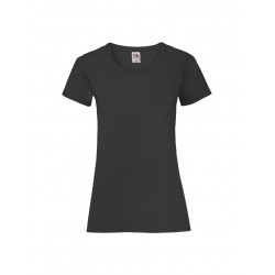 T-shirt donna scollo a V nero colore 02 manica corta