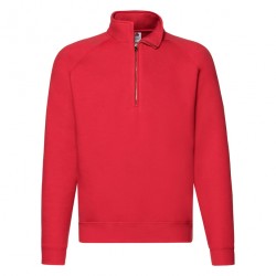 Felpa Collo Zip Rossa