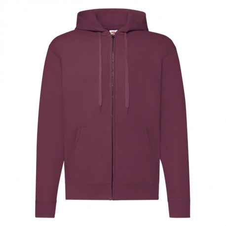 Felpa Cappuccio Zip Bordeaux