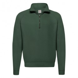 Felpa Collo Zip Verde Bottiglia