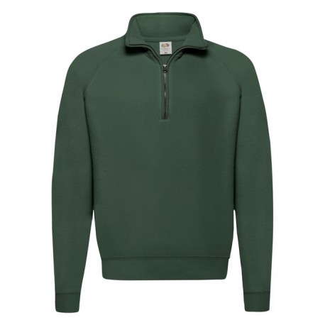 Felpa Collo Zip Verde Bottiglia