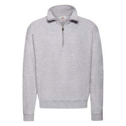 Felpa Collo Zip Grigio Melange