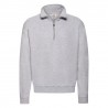 Felpa Collo Zip Grigio Melange