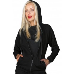 Sweatshirt Unisex with Hood & Zipper Black ISACCO 130351