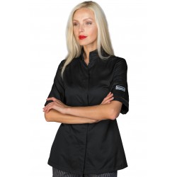 Chef Jacket Boston Superdry Light short sleeve Black ISACCO 057681M