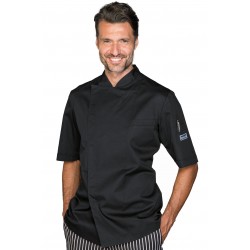 Chef Jacket Helsinki short sleeve Black ISACCO 058801M