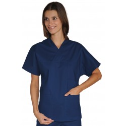 Kasack V-Ausschnitt Blau 3Xl Unisex ISACCO 045002A