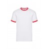 T-shirt ringer bianco con profili rossi