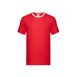 T-shirt ringer Rossa profilo bianco