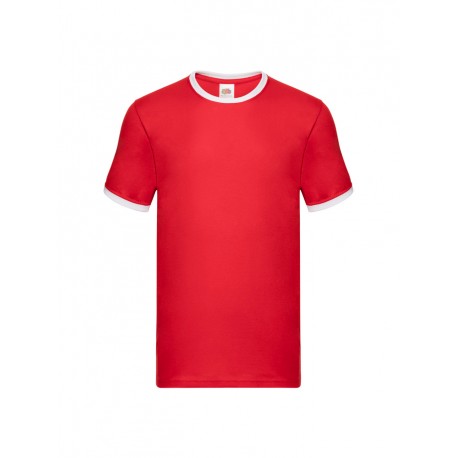 T-shirt ringer Rossa profilo bianco