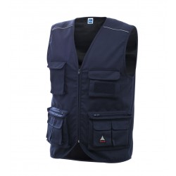 Gilet multitasche con zip Chrome Blu SIGGI