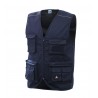 Gilet multitasche con zip Chrome Blu SIGGI