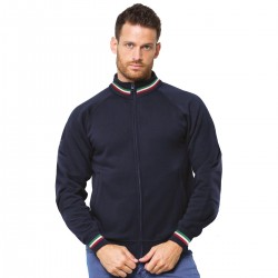 Felpa Zip Collo Alto Blu Navy Italy JHK