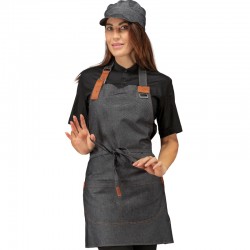 Apron KANSAS SHORT BLACK JEANS 100 % COTTON ISACCO 088341S