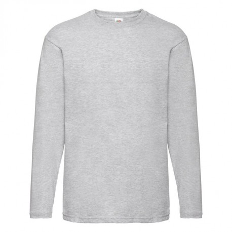 T-shirt valueweight Grigio Manica Lunga