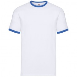 T-shirt ringer uomo Bianco con profili Blu royal