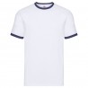 T-shirt ringer uomo Bianco con profili Blu Navy