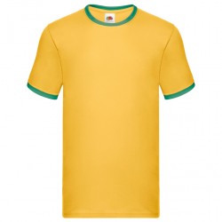 T-SHIRT RINGER PROFILO VERDE MELA - GIALLO
