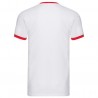 T-shirt ringer bianco con profili rossi