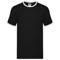 T-shirt ringer nera profilo bianco