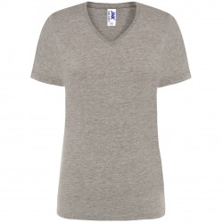 Regular lady v-neck grigio melange