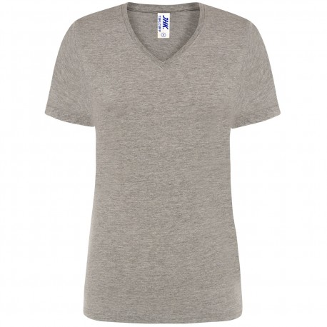 Regular lady v-neck grigio melange