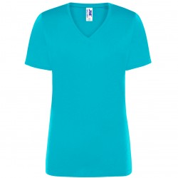 REGULAR LADY V-NECK turchese