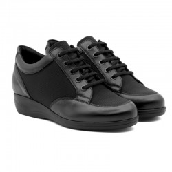 Calzatura donna Ticino stringata in pelle e tessuto 46448 Soldini