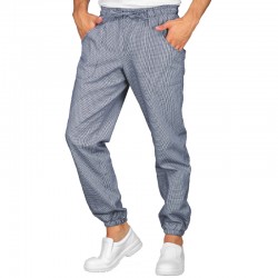 PANTAGIAFFA Houndstooth White+Blue 100% Cotton - ISACCO 044640F