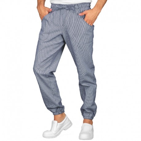 PANTAGIAFFA Houndstooth White+Blue 100% Cotton - ISACCO 044640F