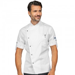Jacket Chef Manhattanshort sleeveWhite 65% Polyester - 35% Cotton ISACCO 059700M