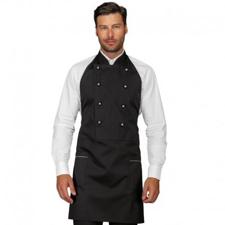 Schürze ASSUAN Schwarz + Grau 65% Pol. 35% Cot. ISACCO 037312