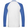 T-shirt baseball manica lunga bianco e blu royal