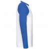 T-shirt baseball manica lunga bianco e blu royal
