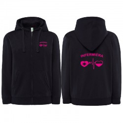 Felpa Infermiera personalizzata con cappuccio e zip