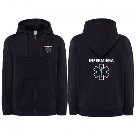 Felpa Infermiera personalizzata con cappuccio e zip