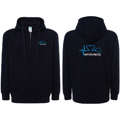Felpa Infermiere personalizzata con cappuccio e zip