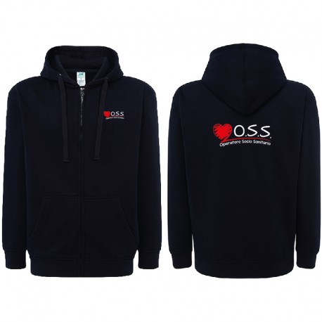 Felpa OSS personalizzata con cappuccio e zip