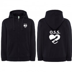 Felpa OSS donna personalizzata con cappuccio e zip