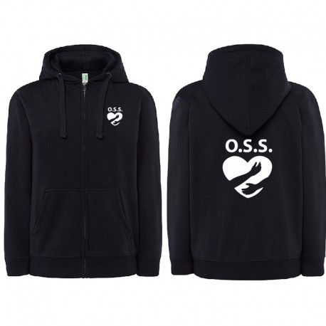 Felpa OSS donna personalizzata con cappuccio e zip
