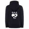 Felpa OSS donna personalizzata con cappuccio e zip