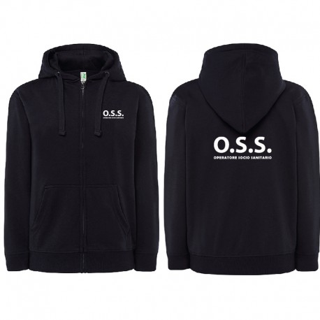 Felpa OSS donna personalizzata con cappuccio e zip