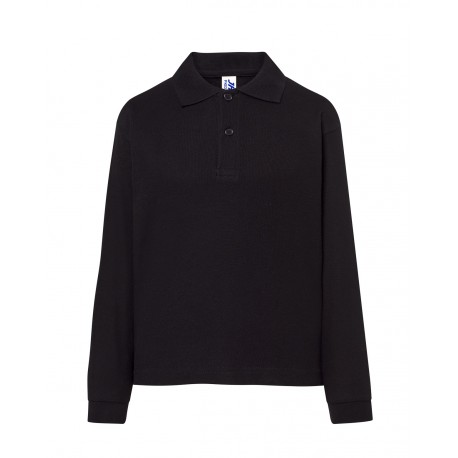 Polo Bambino Nera Manica Lunga