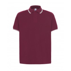 Polo Uomo regular Contrast bordeaux/bianca