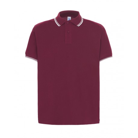 Polo Uomo regular Contrast bordeaux/bianca