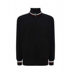 Felpa Zip Collo Alto Nero Italy JHK