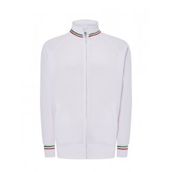 Sweatshirt Zip High Neck White Italy JHK