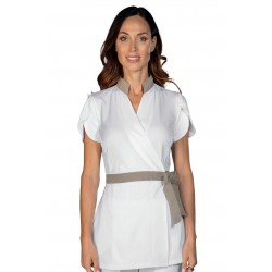 Kimono Phuket Tecnostretch White + Natural 96% Polyester 4% Spandex ISACCO 004216